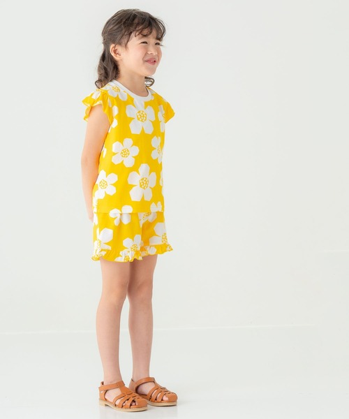 SUNDAYS SUN(サンデイズ サン)の「【綿混/袖フリル】選べる4柄 アソートプリントTシャツ(花柄/チェック/お揃いリンク)(Tシャツ/カットソー・キッズ・レッド/イエロー/ブルー/ブラック・110/100/90/130/120)」の9枚目の写真