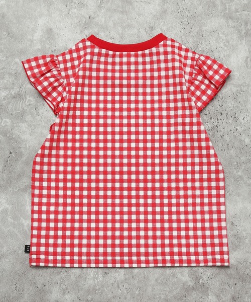 SUNDAYS SUN(サンデイズ サン)の「【綿混/袖フリル】選べる4柄 アソートプリントTシャツ(花柄/チェック/お揃いリンク)(Tシャツ/カットソー・キッズ・レッド/イエロー/ブルー/ブラック・110/100/90/130/120)」の13枚目の写真