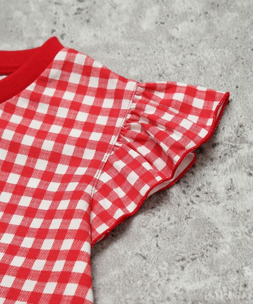 SUNDAYS SUN(サンデイズ サン)の「【綿混/袖フリル】選べる4柄 アソートプリントTシャツ(花柄/チェック/お揃いリンク)(Tシャツ/カットソー・キッズ・レッド/イエロー/ブルー/ブラック・110/100/90/130/120)」の16枚目の写真