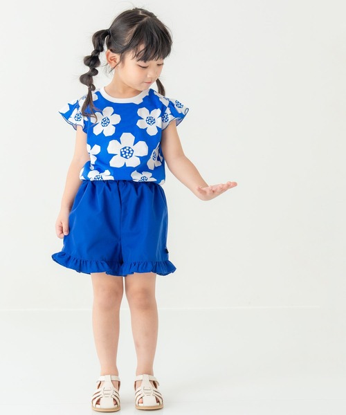 SUNDAYS SUN(サンデイズ サン)の「【綿混/袖フリル】選べる4柄 アソートプリントTシャツ(花柄/チェック/お揃いリンク)(Tシャツ/カットソー・キッズ・レッド/イエロー/ブルー/ブラック・110/100/90/130/120)」の5枚目の写真