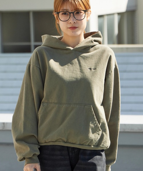 MINE（マイン）の「MINE/マイン DYE-HOODIE-14OZ 裏起毛素材 USAコットン プルオーバーパーカー（パーカー・メンズ・オリーブ/ブラック・2/4/3/5/1）」の2枚目の写真