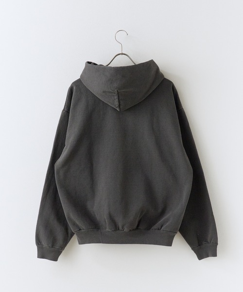 MINE（マイン）の「MINE/マイン DYE-HOODIE-14OZ 裏起毛素材 USAコットン プルオーバーパーカー（パーカー・メンズ・オリーブ/ブラック・2/4/3/5/1）」の4枚目の写真