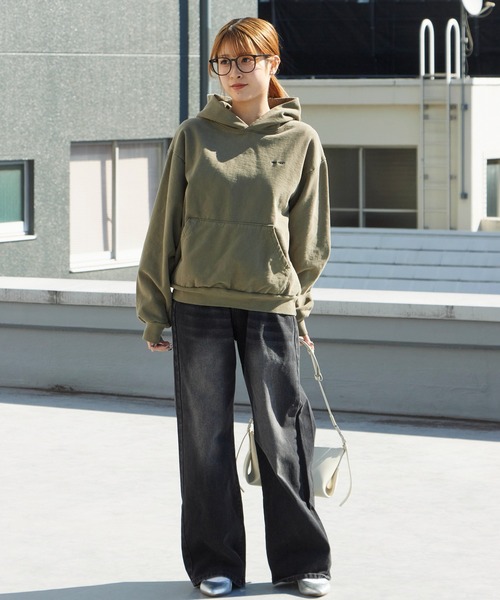 MINE（マイン）の「MINE/マイン DYE-HOODIE-14OZ 裏起毛素材 USAコットン プルオーバーパーカー（パーカー・メンズ・オリーブ/ブラック・2/4/3/5/1）」の20枚目の写真