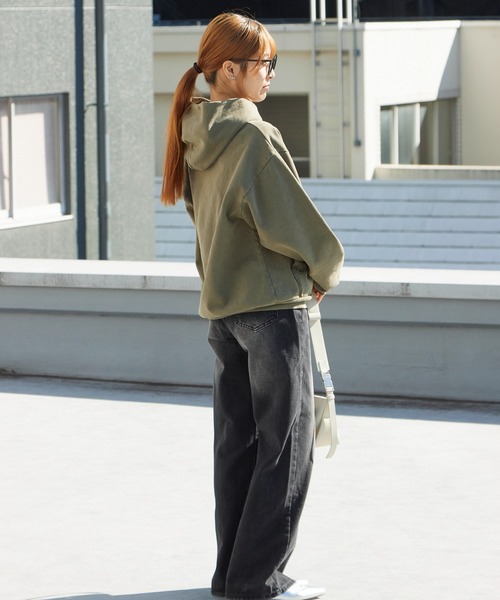 MINE（マイン）の「MINE/マイン DYE-HOODIE-14OZ 裏起毛素材 USAコットン プルオーバーパーカー（パーカー・メンズ・オリーブ/ブラック・2/4/3/5/1）」の22枚目の写真