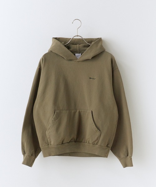 MINE（マイン）の「MINE/マイン DYE-HOODIE-14OZ 裏起毛素材 USAコットン プルオーバーパーカー（パーカー・メンズ・オリーブ/ブラック・2/4/3/5/1）」の16枚目の写真