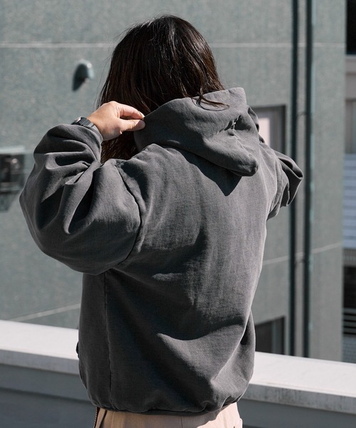 MINE（マイン）の「MINE/マイン DYE-HOODIE-14OZ 裏起毛素材 USAコットン プルオーバーパーカー（パーカー・メンズ・オリーブ/ブラック・2/4/3/5/1）」の8枚目の写真