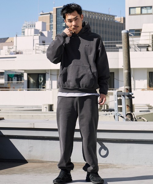 MINE（マイン）の「MINE/マイン DYE-HOODIE-14OZ 裏起毛素材 USAコットン プルオーバーパーカー（パーカー・メンズ・オリーブ/ブラック・2/4/3/5/1）」の14枚目の写真