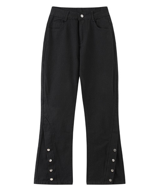 neos（ネオス）の「【neos】ユニセックス ジップ ボタン スリット セミフレア Iライン デニム パンツ メンズ レディース（デニムパンツ・メンズ・ブラック/ブルー・MEDIUM/LARGE/X-LARGE）」の21枚目の写真