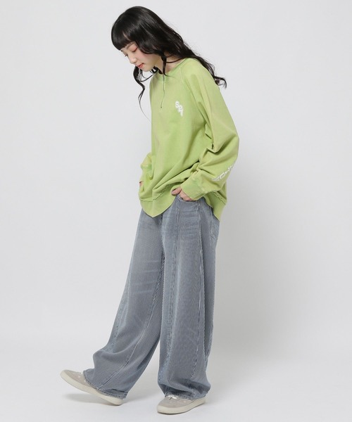 niko and...（ニコアンド）の「スリーブロゴハーフZIPプルオーバー（スウェット・レディース・ライトグレー/ネイビー/セージグリーン・MEDIUM/LARGE）」の14枚目の写真