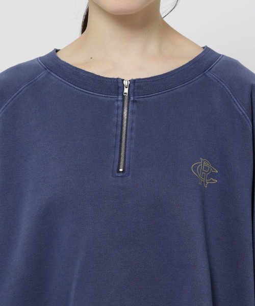 niko and...（ニコアンド）の「スリーブロゴハーフZIPプルオーバー（スウェット・レディース・ライトグレー/ネイビー/セージグリーン・MEDIUM/LARGE）」の22枚目の写真