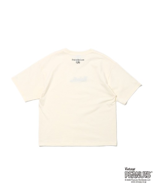 FRUIT OF THE LOOM(フルーツオブザルーム)の「FTL x PEANUTS16/-OE 天竺 Tシャツ3 / ピーナッツ コラボ 半袖Tシャツ / Woodstock 刺繍 ロゴ(Tシャツ/カットソー・メンズ・チャコールグレー/アイボリー・S/M/L)」の3枚目の写真