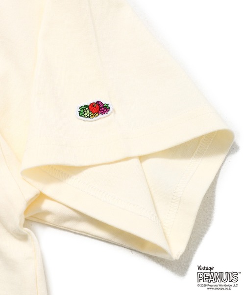FRUIT OF THE LOOM(フルーツオブザルーム)の「FTL x PEANUTS16/-OE 天竺 Tシャツ3 / ピーナッツ コラボ 半袖Tシャツ / Woodstock 刺繍 ロゴ(Tシャツ/カットソー・メンズ・チャコールグレー/アイボリー・S/M/L)」の7枚目の写真
