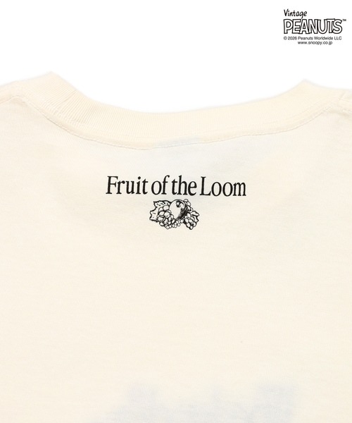 FRUIT OF THE LOOM(フルーツオブザルーム)の「FTL x PEANUTS16/-OE 天竺 Tシャツ3 / ピーナッツ コラボ 半袖Tシャツ / Woodstock 刺繍 ロゴ(Tシャツ/カットソー・メンズ・チャコールグレー/アイボリー・S/M/L)」の8枚目の写真