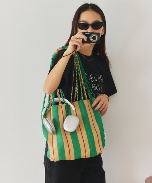 DULTON(ダルトン)の「DULTON/ダルトン HAMMOCK TOTE S ハンモック ストライプ トートバッグ(トートバッグ・メンズ・レッド/グリーン/イエロー/ダークグリーン/サックスブルー/オリーブ・ONE SIZE)」の8枚目の写真