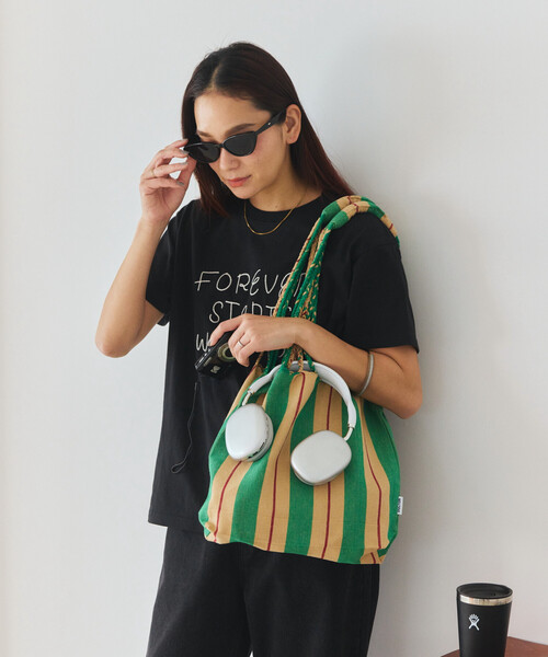 DULTON(ダルトン)の「DULTON/ダルトン HAMMOCK TOTE S ハンモック ストライプ トートバッグ(トートバッグ・メンズ・レッド/グリーン/イエロー/ダークグリーン/サックスブルー/オリーブ・ONE SIZE)」の10枚目の写真
