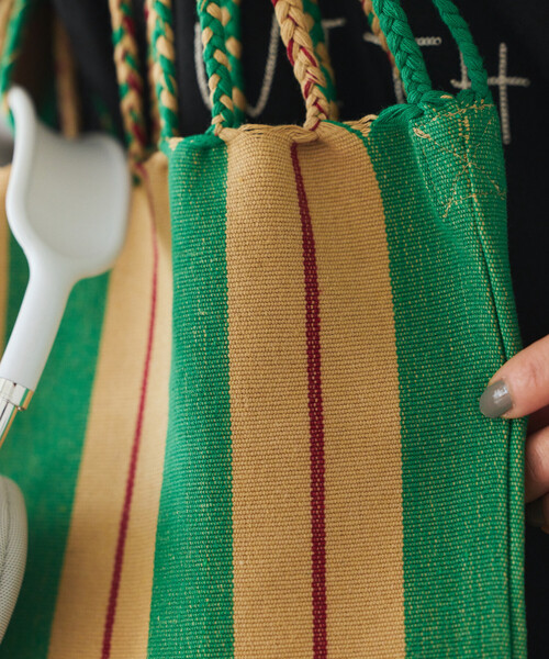 DULTON(ダルトン)の「DULTON/ダルトン HAMMOCK TOTE S ハンモック ストライプ トートバッグ(トートバッグ・メンズ・レッド/グリーン/イエロー/ダークグリーン/サックスブルー/オリーブ・ONE SIZE)」の18枚目の写真