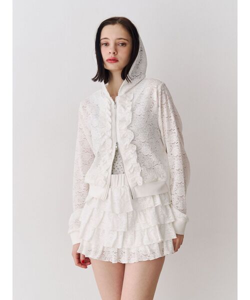 jouetie(ジュエティ)の「レースティアードミニスカート【セットアップ対応】(スカート・レディース・グリーン/ブラック/オフホワイト・MEDIUM)」の20枚目の写真