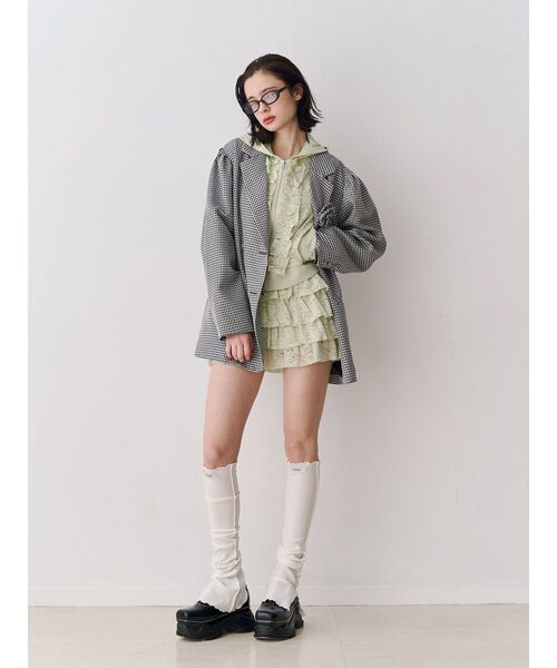 jouetie(ジュエティ)の「レースティアードミニスカート【セットアップ対応】(スカート・レディース・グリーン/ブラック/オフホワイト・MEDIUM)」の17枚目の写真