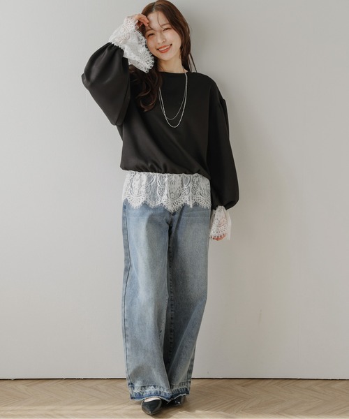 AMELY(エミリー)の「レースデザイン プルオーバー(Tシャツ/カットソー・レディース・ホワイト/グレー/ブラック・フリー)」の16枚目の写真