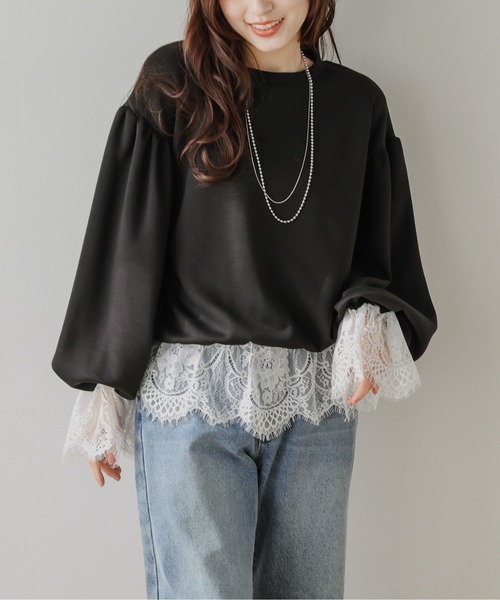 AMELY(エミリー)の「レースデザイン プルオーバー(Tシャツ/カットソー・レディース・ホワイト/グレー/ブラック・フリー)」の17枚目の写真