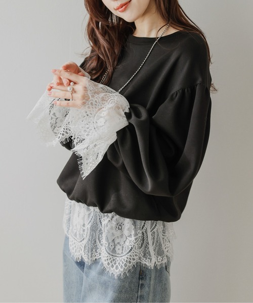 AMELY(エミリー)の「レースデザイン プルオーバー(Tシャツ/カットソー・レディース・ホワイト/グレー/ブラック・フリー)」の19枚目の写真