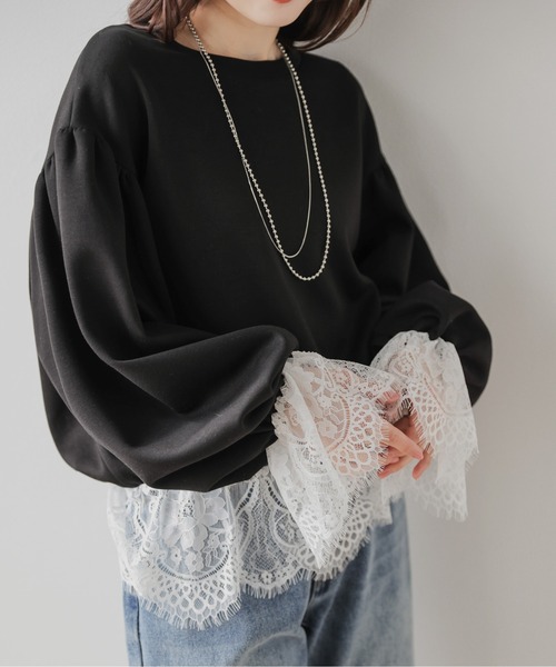 AMELY(エミリー)の「レースデザイン プルオーバー(Tシャツ/カットソー・レディース・ホワイト/グレー/ブラック・フリー)」の20枚目の写真