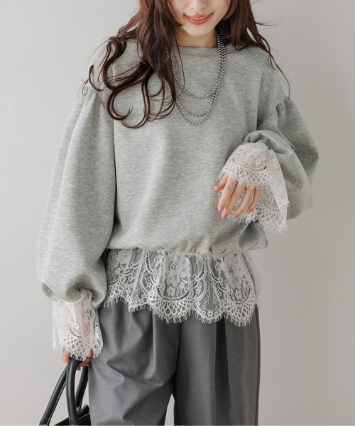AMELY(エミリー)の「レースデザイン プルオーバー(Tシャツ/カットソー・レディース・ホワイト/グレー/ブラック・フリー)」の22枚目の写真