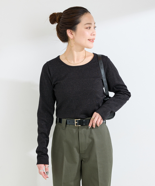 B.C STOCK（ベーセーストック）の「手洗い可 / ラメプルオーバー（ニット/セーター・レディース・ブラウン/ホワイト/サックスブルー/ブラック・FREE）」の8枚目の写真