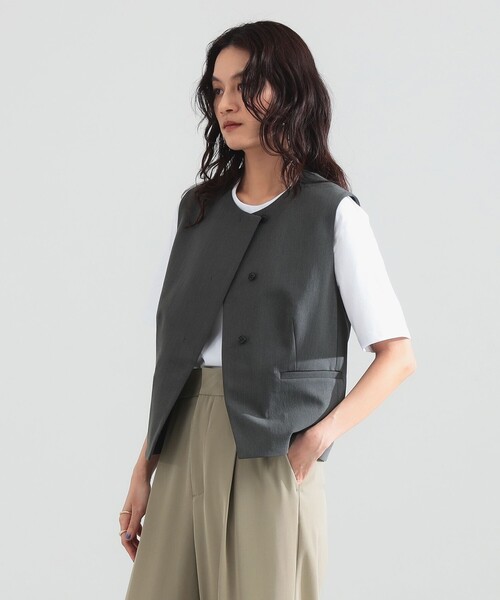 Demi-Luxe BEAMS(デミルクス ビームス)の「【8/6値下げ】オックス 比翼 ミニジレ(ベスト・レディース・チャコールグレー/ベージュ・38/36)」の17枚目の写真