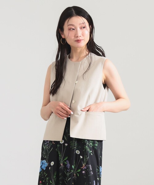 Demi-Luxe BEAMS(デミルクス ビームス)の「【8/6値下げ】オックス 比翼 ミニジレ(ベスト・レディース・チャコールグレー/ベージュ・38/36)」の4枚目の写真