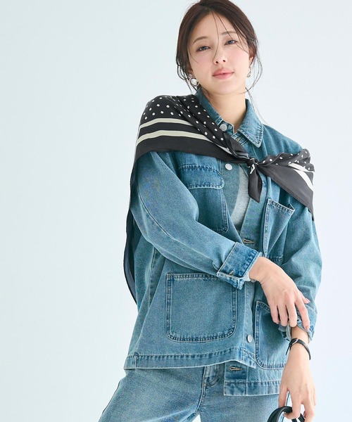 coca(coca)(コカ)の「ドット大判スカーフ(バンダナ/スカーフ・レディース・ブラック・ONE SIZE)」の9枚目の写真
