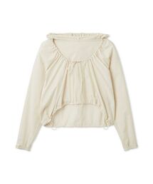 emmi（エミ）の「【Movique】ギャザーショートフーディー/撥水/UVカット/接触冷感（スウェット）」