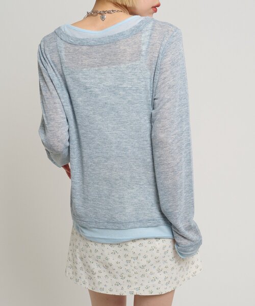 w closet（ダブルクローゼット）の「カラーレイヤードカットソー（Tシャツ/カットソー・レディース・ブラック/ブルー/グレー/イエロー/ホワイト・FREE）」の15枚目の写真