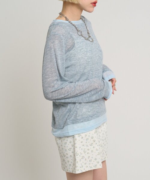 w closet（ダブルクローゼット）の「カラーレイヤードカットソー（Tシャツ/カットソー・レディース・ブラック/ブルー/グレー/イエロー/ホワイト・FREE）」の16枚目の写真