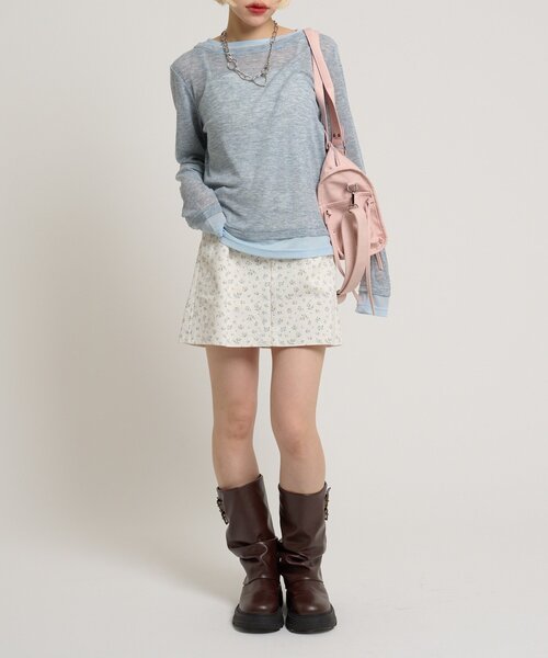 w closet（ダブルクローゼット）の「カラーレイヤードカットソー（Tシャツ/カットソー・レディース・ブラック/ブルー/グレー/イエロー/ホワイト・FREE）」の18枚目の写真