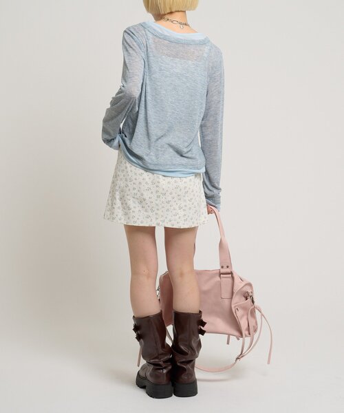 w closet（ダブルクローゼット）の「カラーレイヤードカットソー（Tシャツ/カットソー・レディース・ブラック/ブルー/グレー/イエロー/ホワイト・FREE）」の20枚目の写真