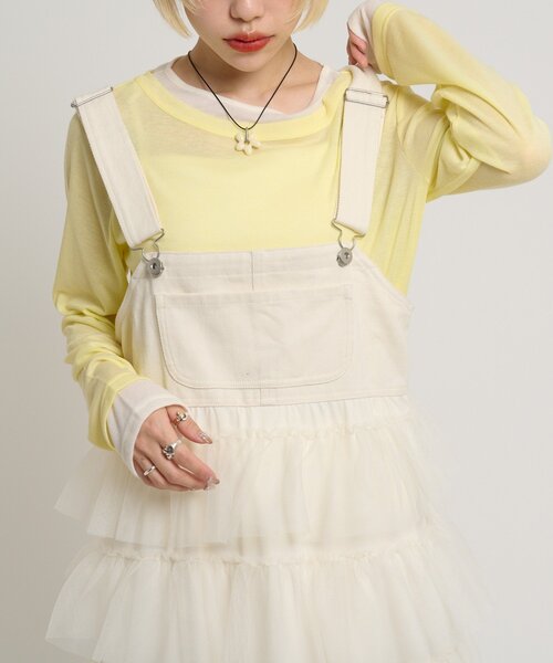 w closet（ダブルクローゼット）の「カラーレイヤードカットソー（Tシャツ/カットソー・レディース・ブラック/ブルー/グレー/イエロー/ホワイト・FREE）」の22枚目の写真