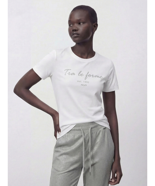 ACUD(アクド)の「Slogan Half Sleeve T-shirt _White(Tシャツ/カットソー・レディース・ホワイト・SMALL/MEDIUM/LARGE)」の5枚目の写真