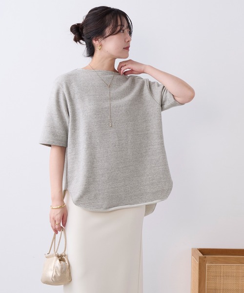 AMERICANA（アメリカーナ）の「【AMERICANA】別注-バックロゴ裏毛スウェット（Tシャツ/カットソー・レディース・ダークネイビー/グレー・FREE）」の21枚目の写真