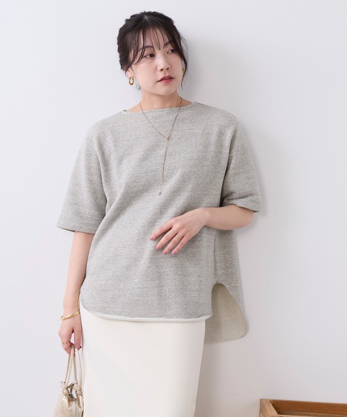 AMERICANA（アメリカーナ）の「【AMERICANA】別注-バックロゴ裏毛スウェット（Tシャツ/カットソー・レディース・ダークネイビー/グレー・FREE）」の15枚目の写真