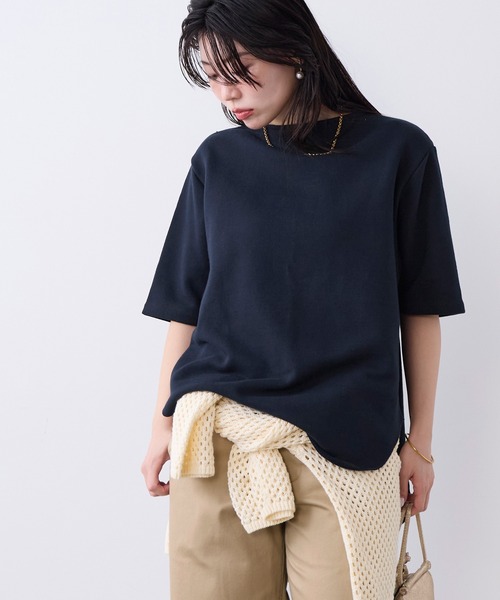 AMERICANA（アメリカーナ）の「【AMERICANA】別注-バックロゴ裏毛スウェット（Tシャツ/カットソー・レディース・ダークネイビー/グレー・FREE）」の19枚目の写真