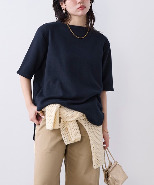 AMERICANA（アメリカーナ）の「【AMERICANA】別注-バックロゴ裏毛スウェット（Tシャツ/カットソー・レディース・ダークネイビー/グレー・FREE）」の20枚目の写真