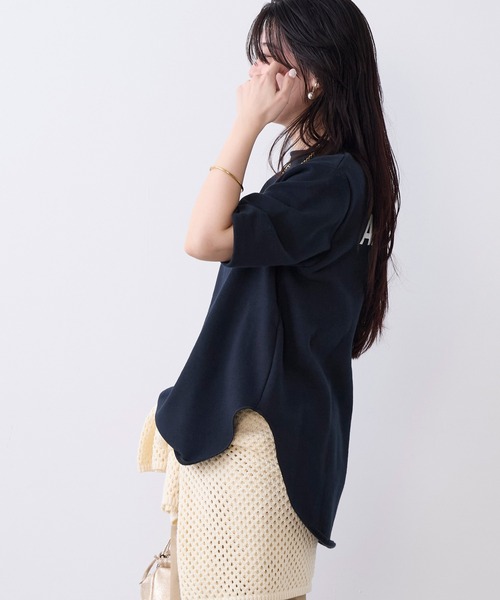 AMERICANA（アメリカーナ）の「【AMERICANA】別注-バックロゴ裏毛スウェット（Tシャツ/カットソー・レディース・ダークネイビー/グレー・FREE）」の10枚目の写真