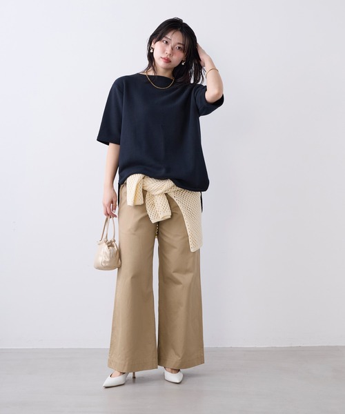 AMERICANA（アメリカーナ）の「【AMERICANA】別注-バックロゴ裏毛スウェット（Tシャツ/カットソー・レディース・ダークネイビー/グレー・FREE）」の11枚目の写真