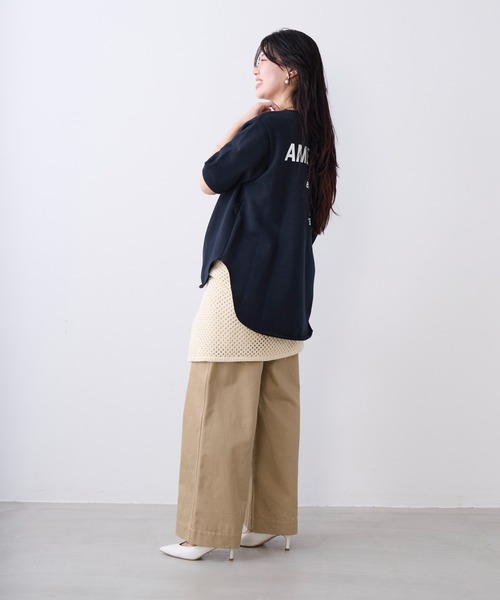 AMERICANA（アメリカーナ）の「【AMERICANA】別注-バックロゴ裏毛スウェット（Tシャツ/カットソー・レディース・ダークネイビー/グレー・FREE）」の12枚目の写真