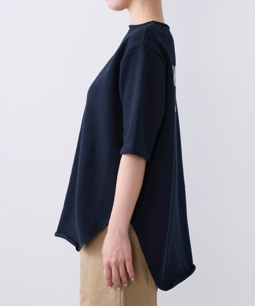 AMERICANA（アメリカーナ）の「【AMERICANA】別注-バックロゴ裏毛スウェット（Tシャツ/カットソー・レディース・ダークネイビー/グレー・FREE）」の4枚目の写真