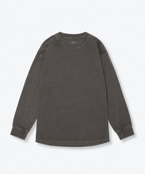 MUSINSA STANDARD KIDS（ムシンサスタンダードキッズ）の「オーバーサイズピグメントリップカフス長袖Tシャツ[チャコールグレー]（Tシャツ/カットソー・レディース・その他・110/120/160/140/130/150）」の3枚目の写真