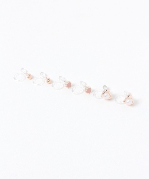 LAKOLE（ラコレ）の「エポパールハートノンホールピアス6点セット / 656229（イヤリング・レディース・その他1/ピンク系その他・FREE）」の2枚目の写真