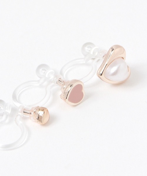 LAKOLE（ラコレ）の「エポパールハートノンホールピアス6点セット / 656229（イヤリング・レディース・その他1/ピンク系その他・FREE）」の5枚目の写真