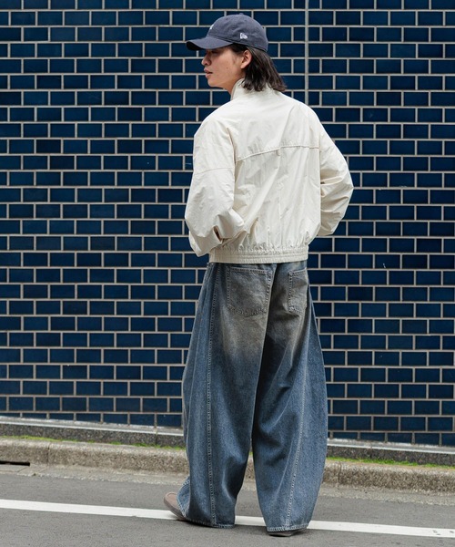 RAGEBLUE（レイジブルー）の「Design Pattern Nylon Short Bourbon/切り替えナイロンショートブルゾン（ナイロンジャケット・メンズ・ホワイト/ブラック・MEDIUM/LARGE）」の6枚目の写真